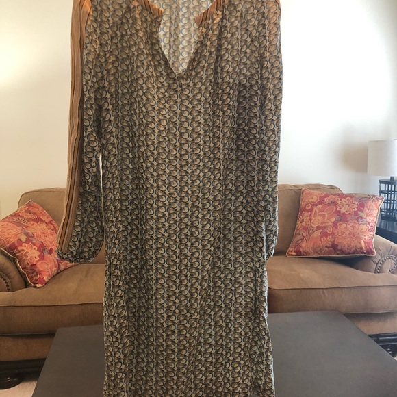 Tory Burch Elephant Print Dress Silk Size 12 - Picture 2 of 8